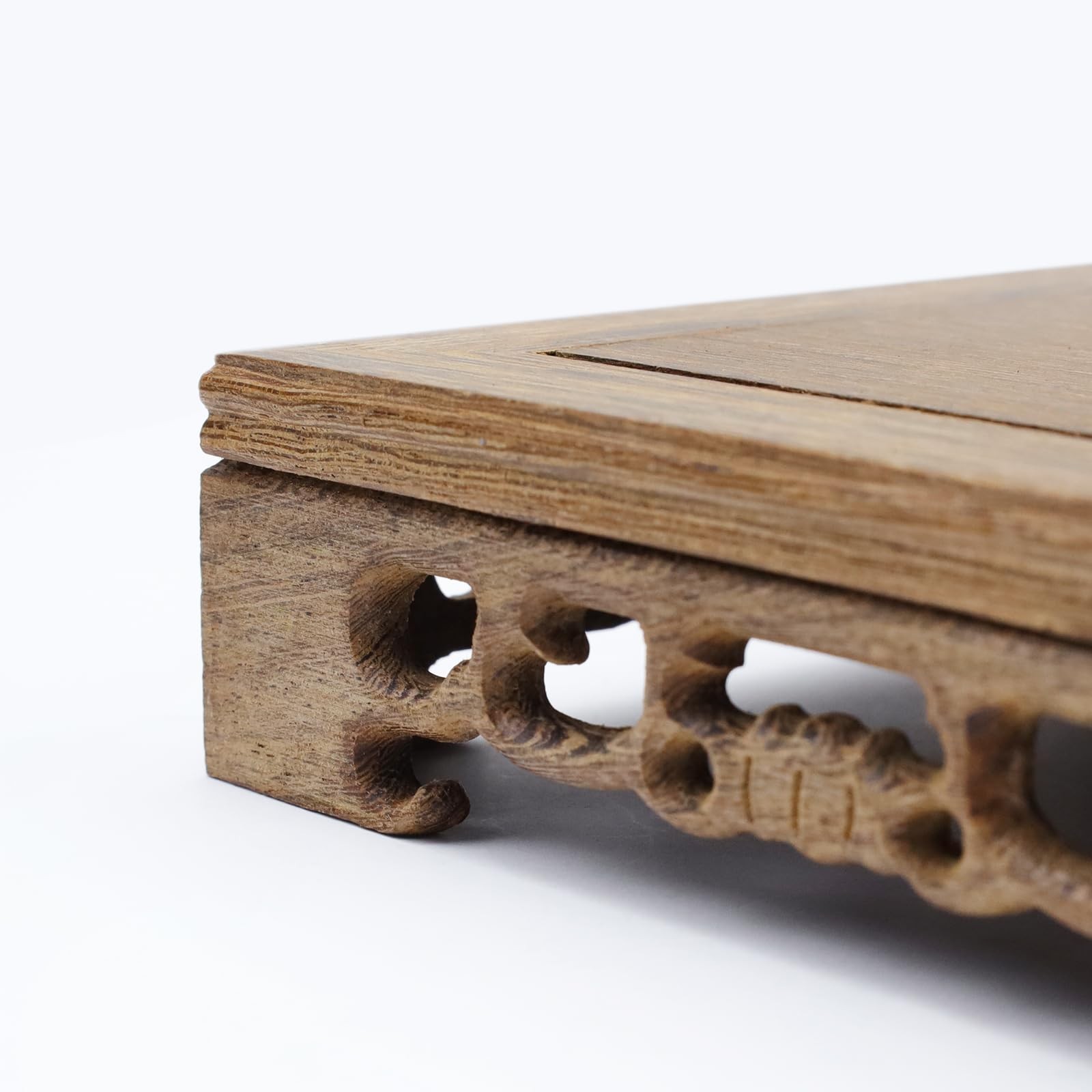 Wooden Display Stand Base 5.43″ x 5.43″ Square Wood Carved Pedestal Oriental …