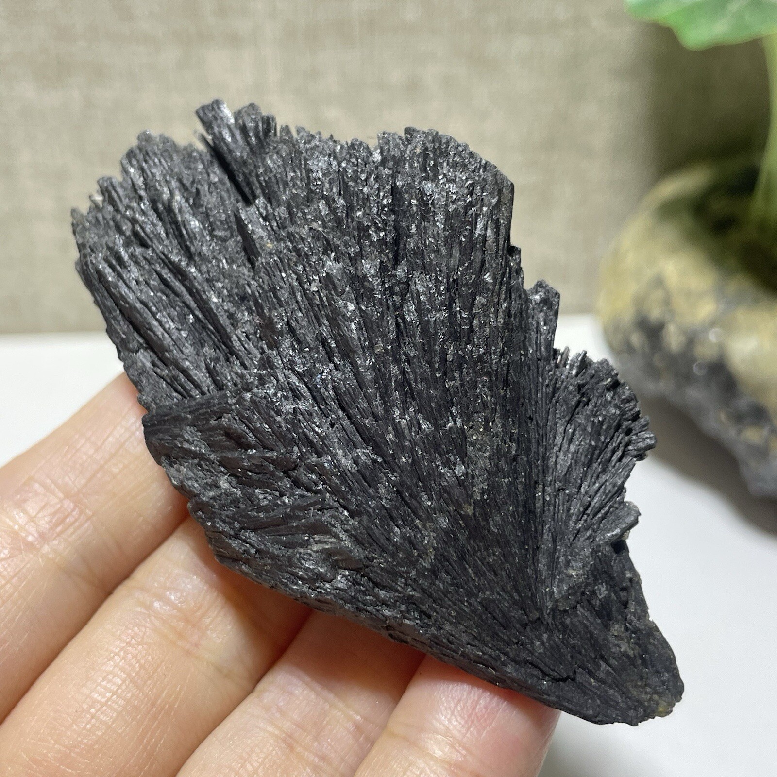 Natural Irregular natural black crystal cluster mineral specimen（dian qishi）63g
