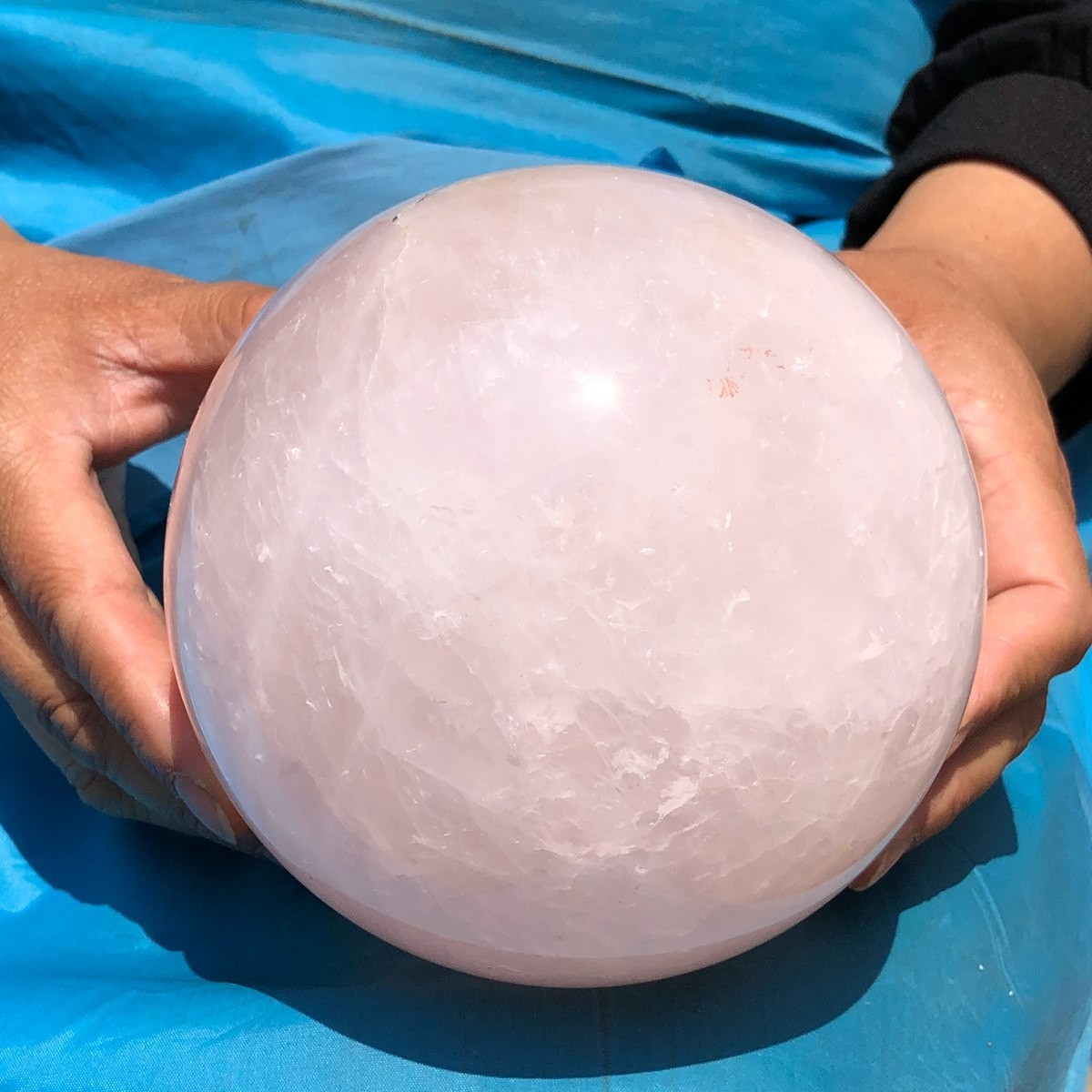 6.13 LB Natural Pink Rose Quartz Crystal Sphere Ball Healing Reiki 5082