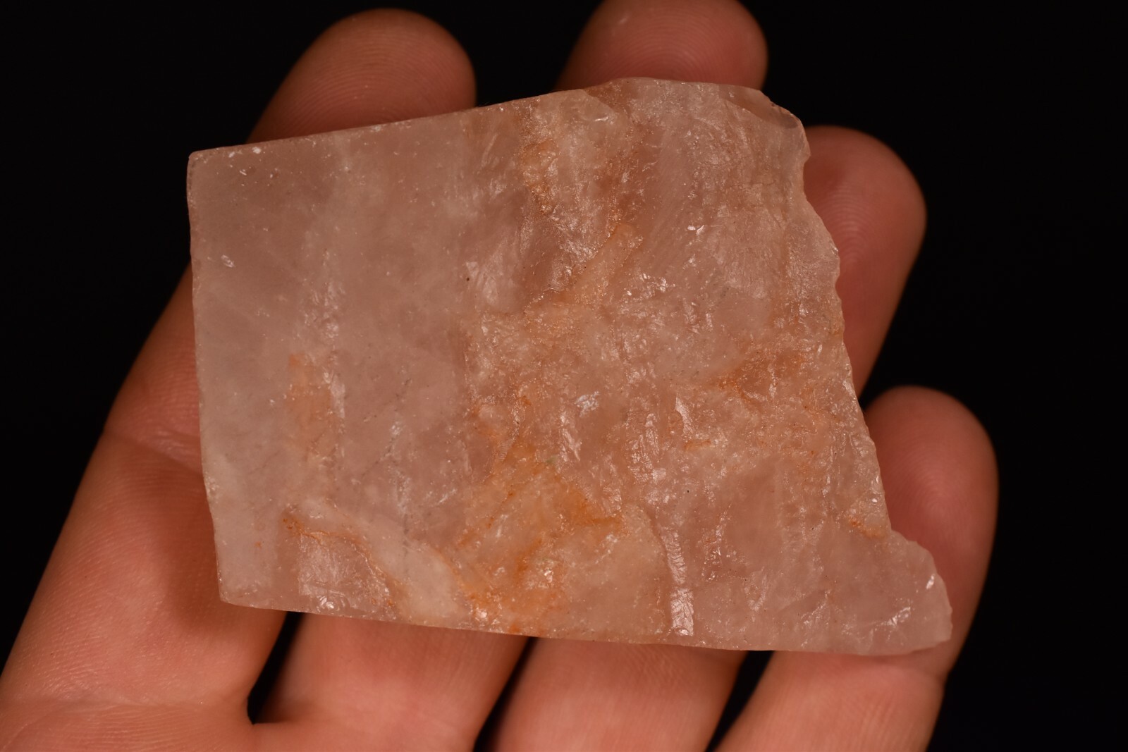 *ROSE QUARTZ* Slab 6.8cm 88g Seer Stone Palm Rough Polished Healing Crystal Love
