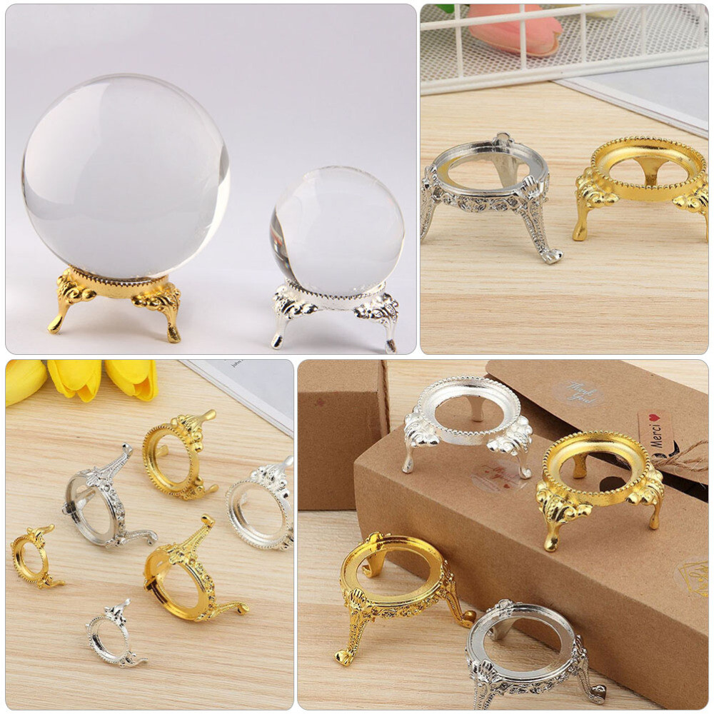 Alloy Crystal Ball Base Pedestals Ball Display Base Sphere Holder Decoration