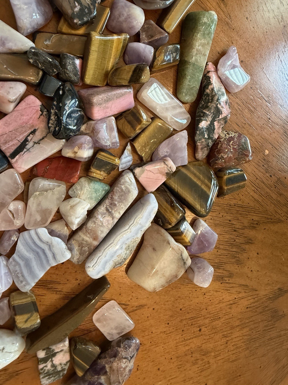 Mixed Tumbled Stones Pendant Size Assorted Gemstones Bulk -Over 2 Pounds