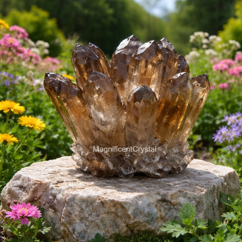 Large Rare Smoky Quartz Cluster Healing Crystal Geode Energy Stone Home Decor
