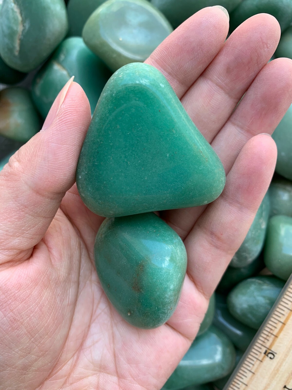 Grade A++ Green Aventurine Pebble, 1.25-2 Inches Large Tumbled Aventurine Green