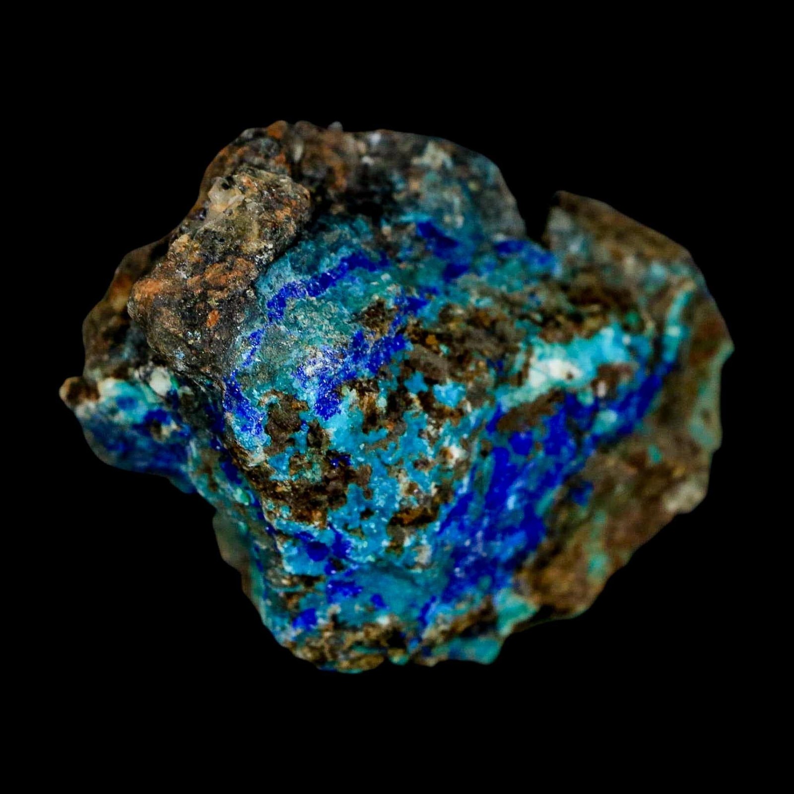 2.4″ Azurite, Chrysocolla And Malachite Crystal Mineral Specimen On Matrix