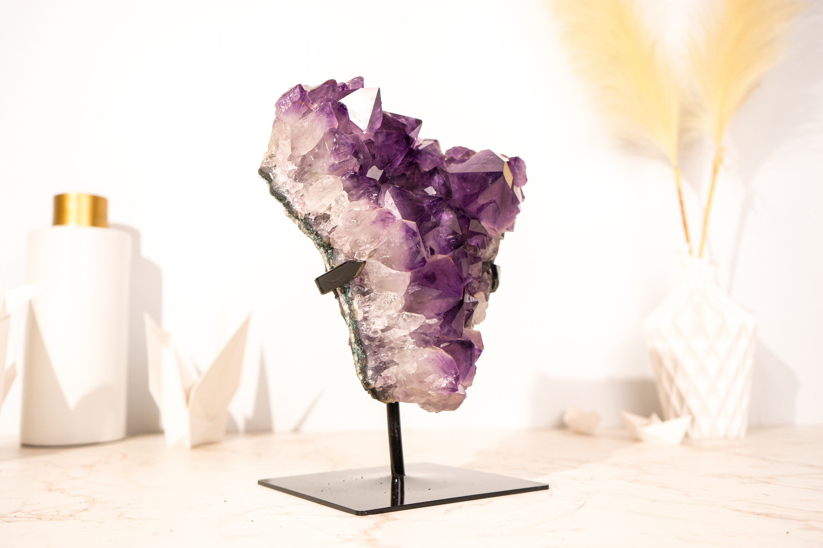 AAA-Grade Purple Amethyst Cluster with Large Deep Purple Points 11 Lb