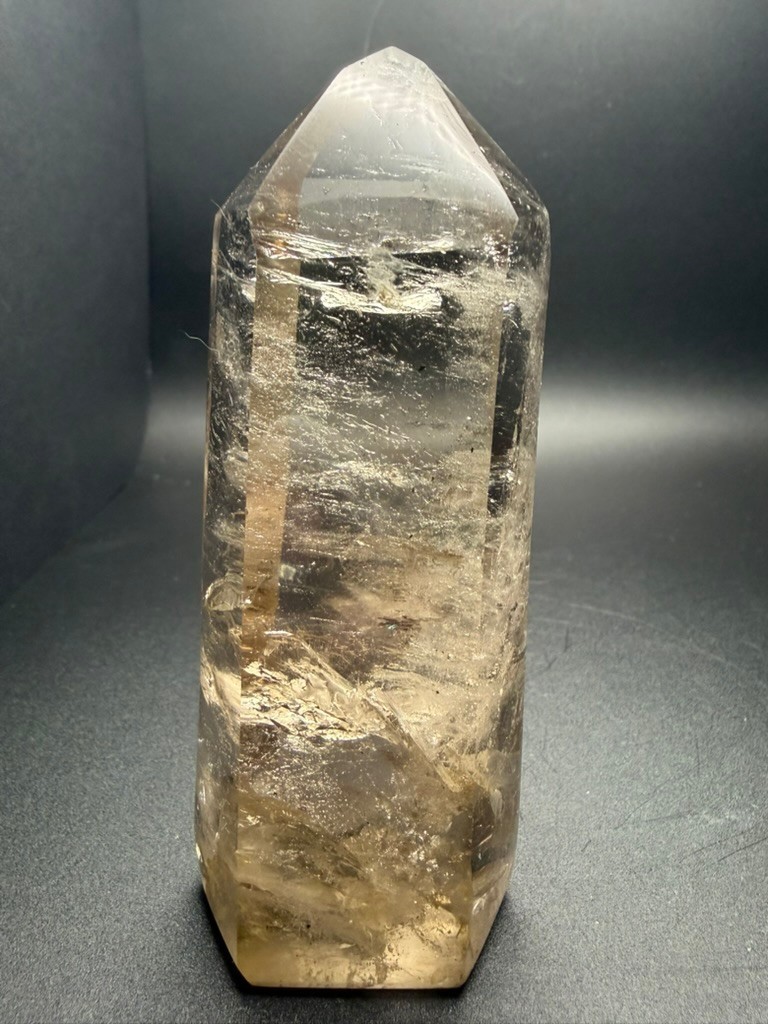 Smokey Quartz Tower Perfect Point 274g 4.5in high x 1.75in wide x 1.25in deep