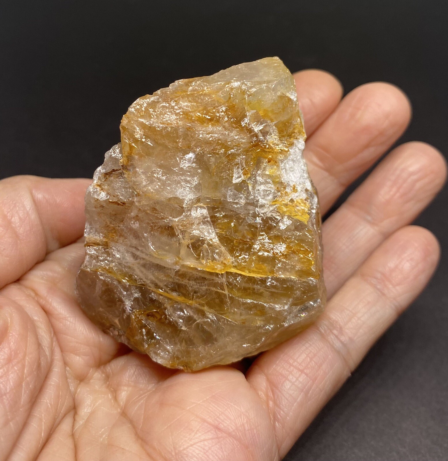 Yellow Hematoid Genuine Quartz Rough Stone From Madagascar 114.9g