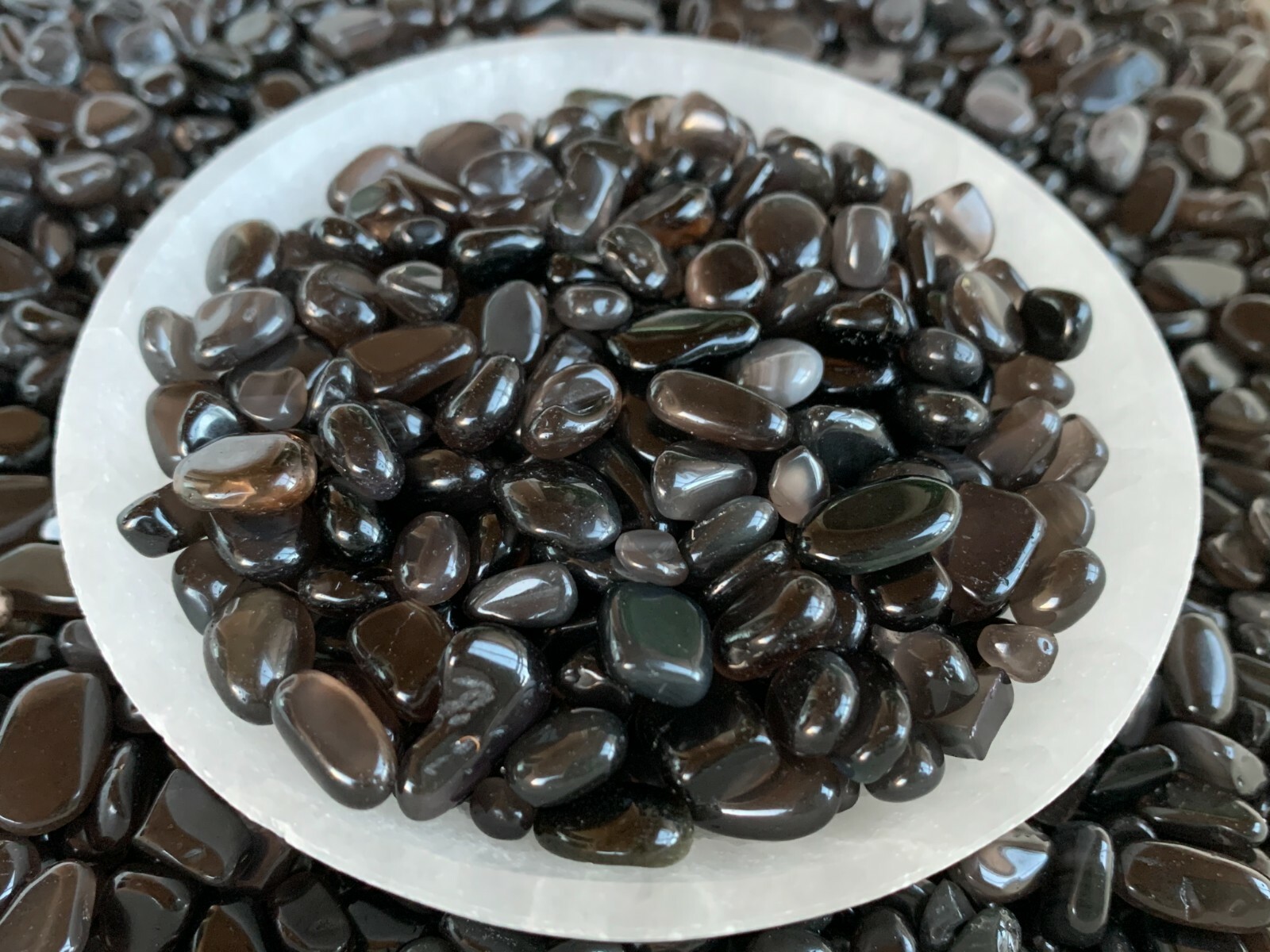 Grade A++ Black Obsidian Semi Tumbled Mini Chips 5 – 16 mm, Wholesale Bulk Lot