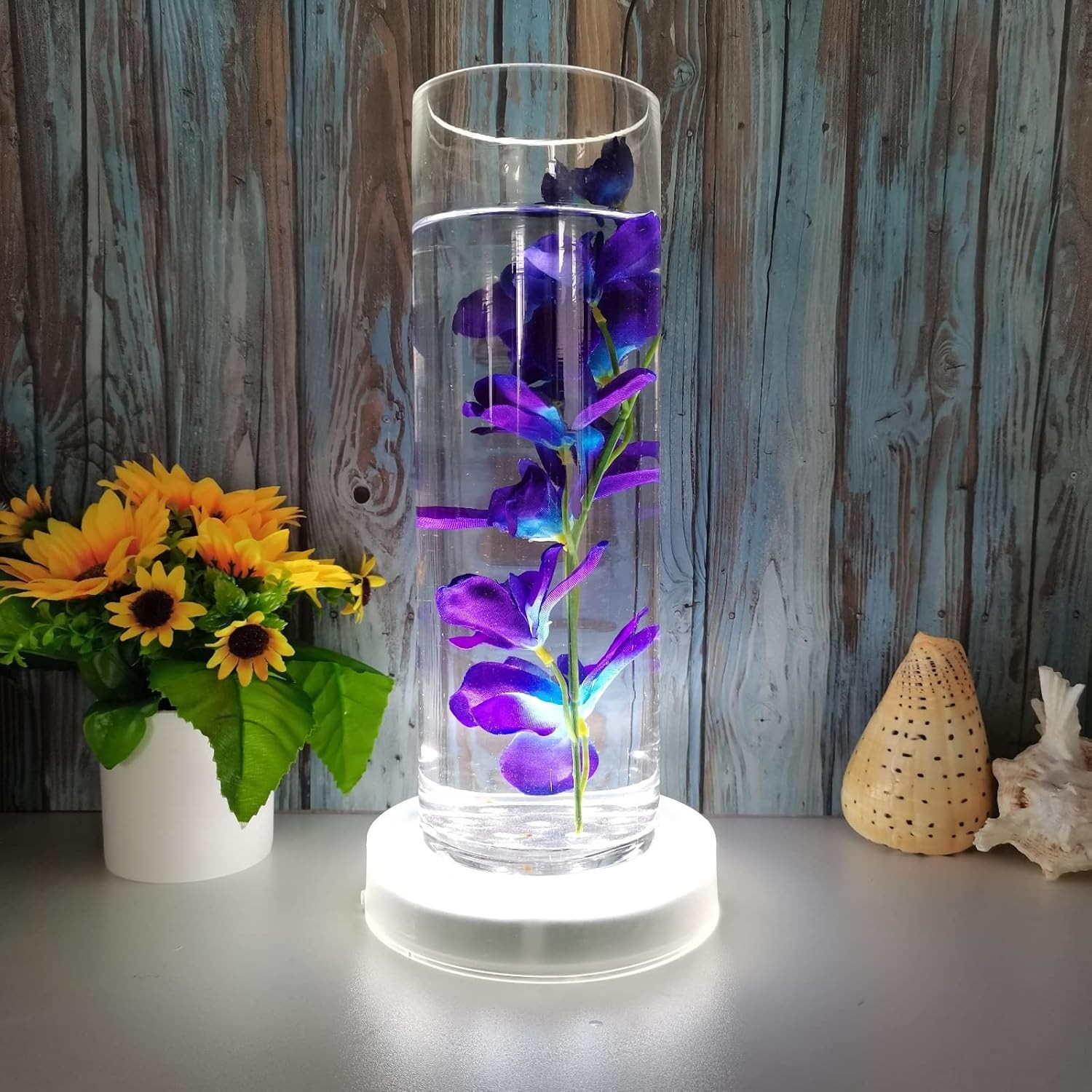 6″ LED Light Base Round Display Pedestal for 3D Crystal Cube Glass Art