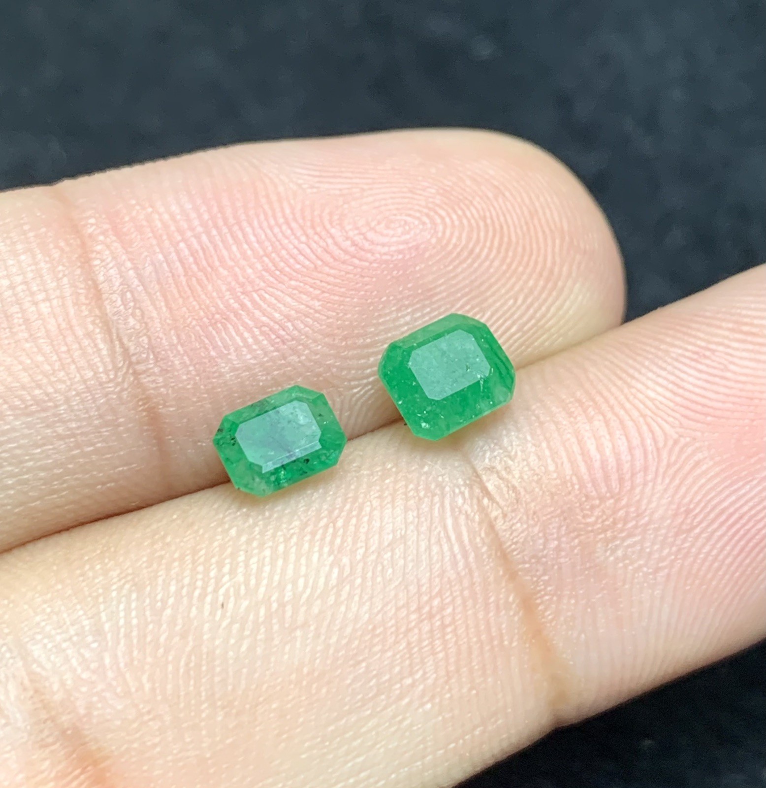 Emerald Loose Gemstone From Swat Pakistan (1.05 & 0.60 Cts)