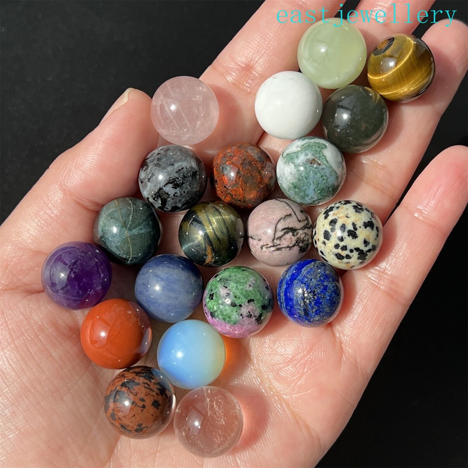 20x Wholesale Natural Mixed sphere quartz crystal ball reiki healing 15mm+ box