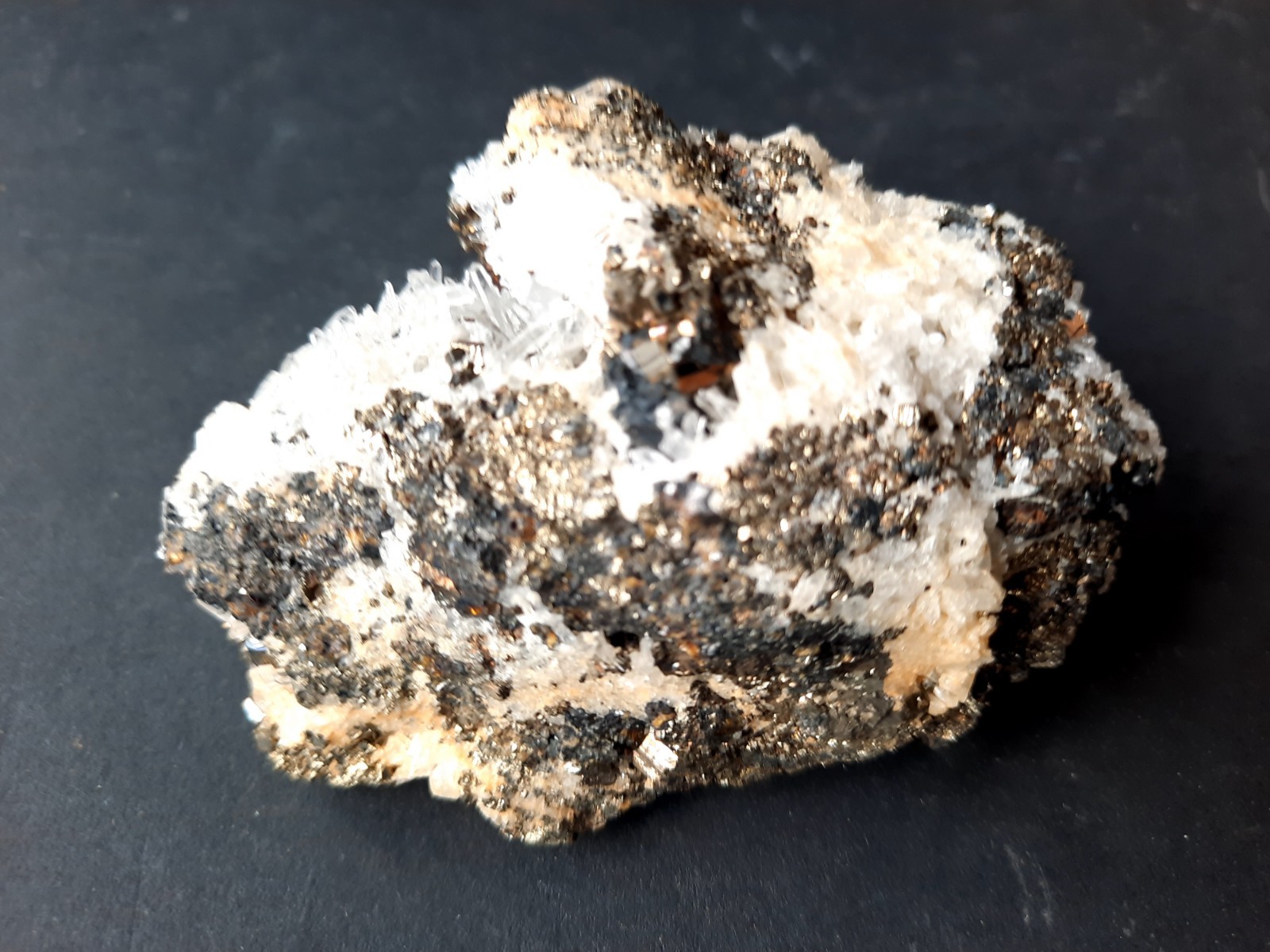 Gorgeous Quartz Crystals with Pyrite Combination, from Peru 200g