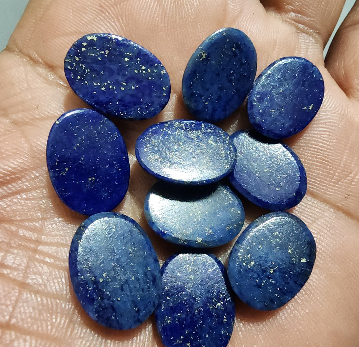 10pcs Lapis Lazuli Oval Cabochon Deep Blue Stones Perfect for Handmade Jewelry