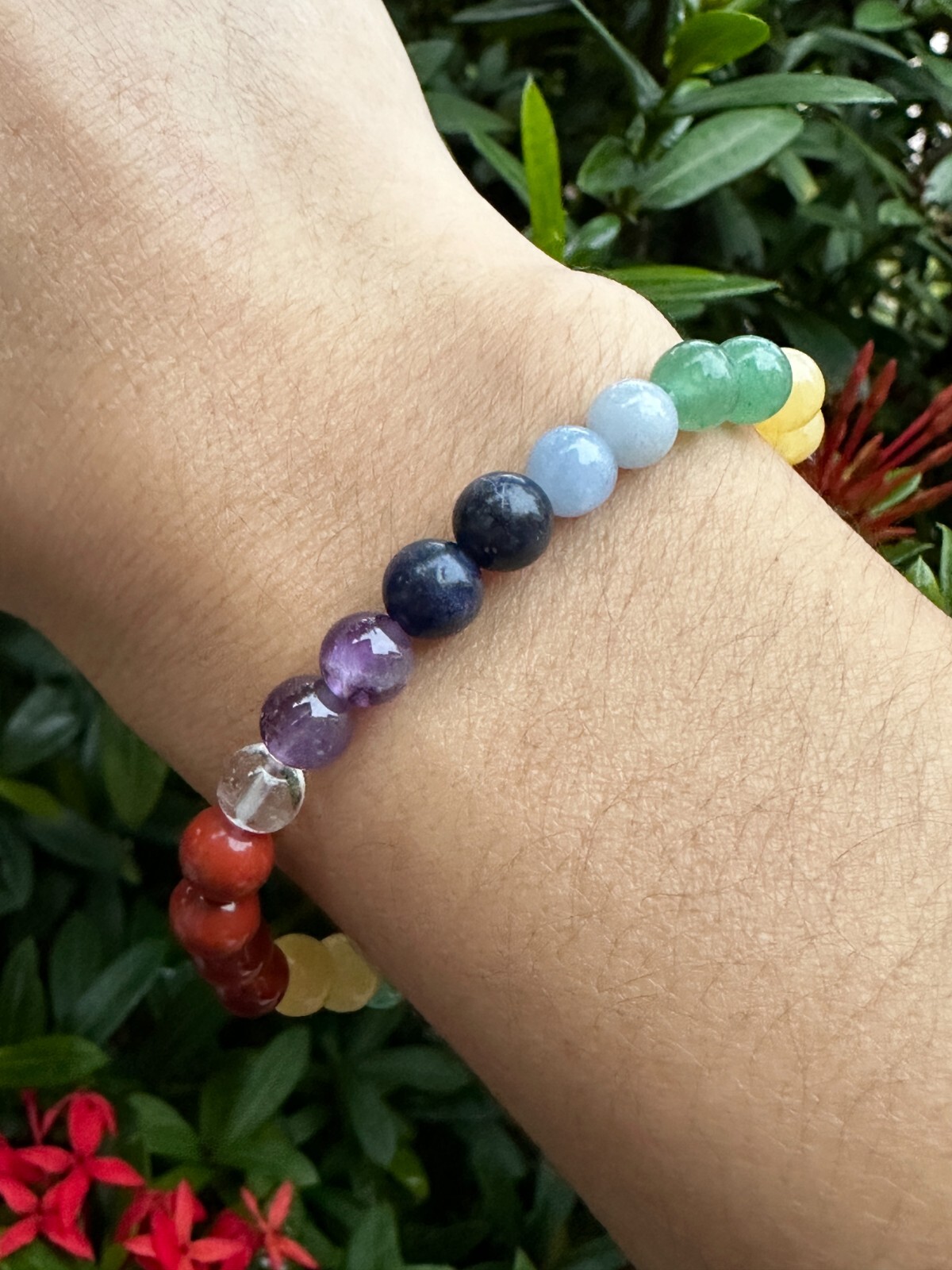 Grade A ++ 7 Chakra Stone Bracelet 6mm, Genuine Chakra Gemstone Bead Bracelet