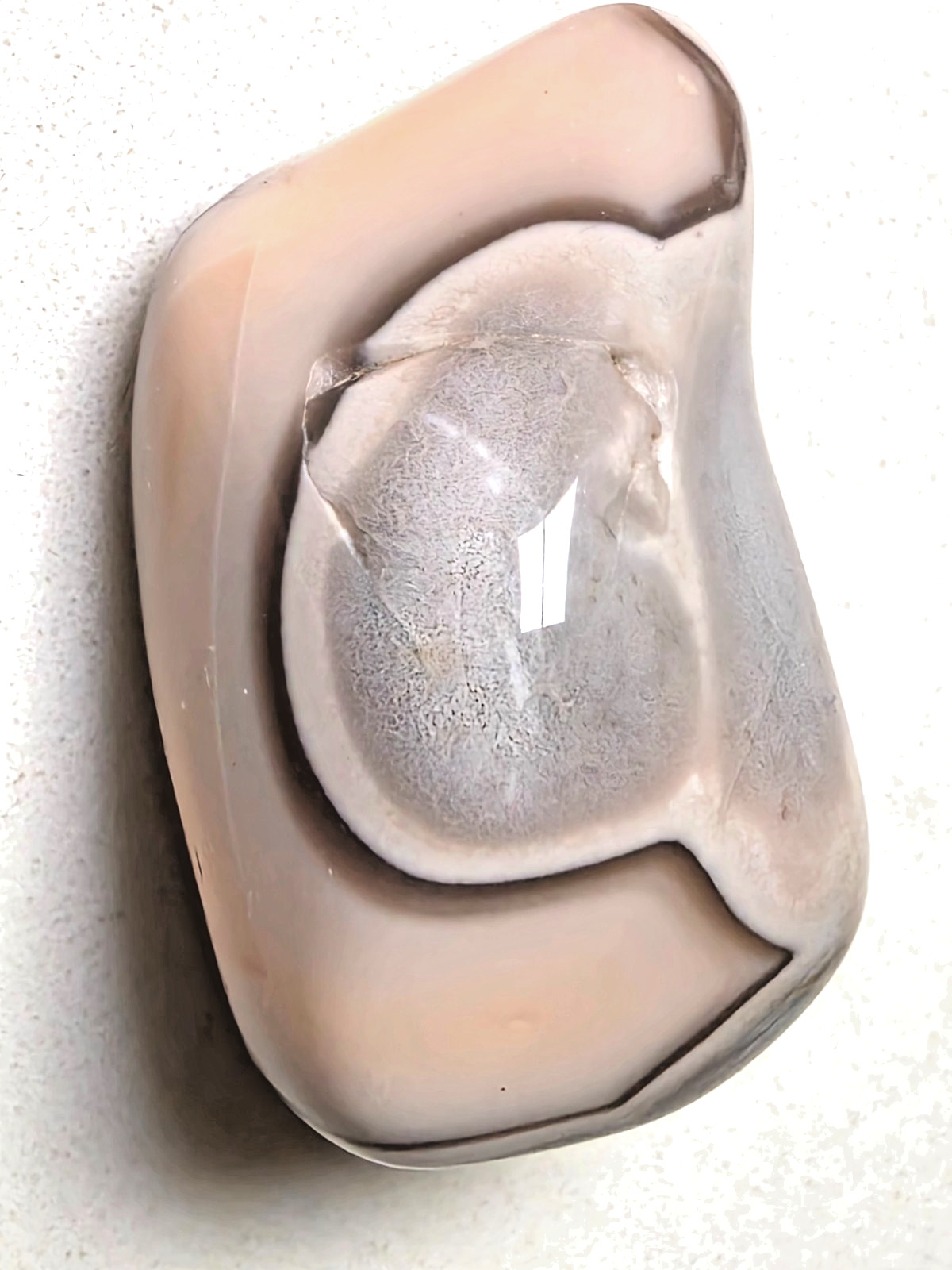 POLISHED BEAUTIFUL BOTSWANA AGATE, Pink and Grey BANDED AGATE CRYSTAL