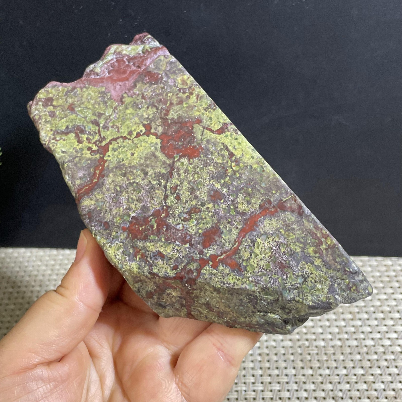 501g Raw dragon blood stone Jasper Rough polished Crystal gemstone slab