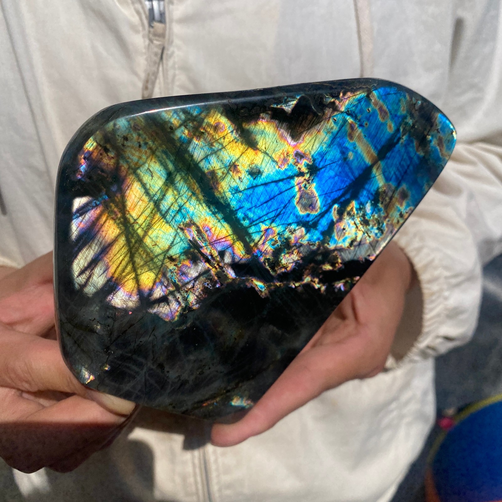3lb Natural Gorgeous Labradorite Quartz Crystal Stone Specimen Healing