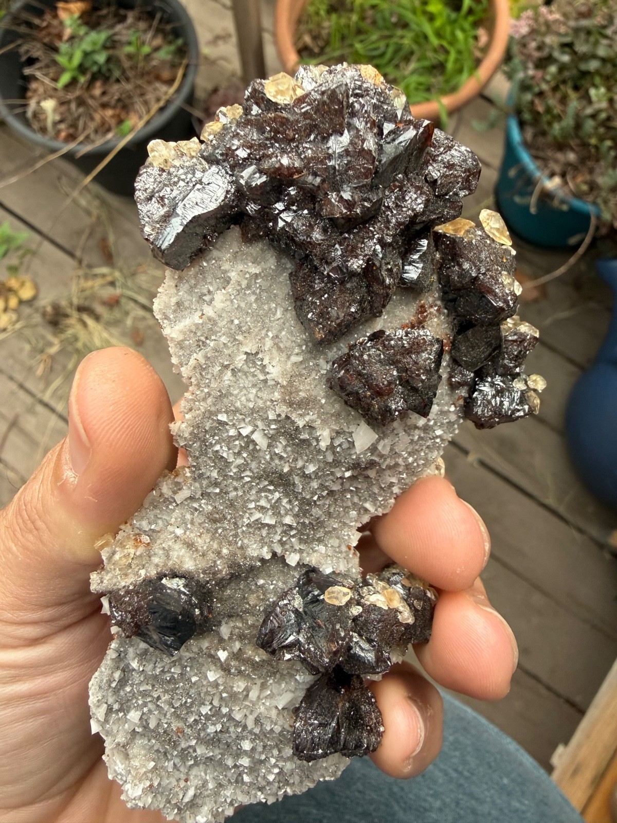 Elmwood Mine Sphalerite and Calcite on Dolomite with Quartz