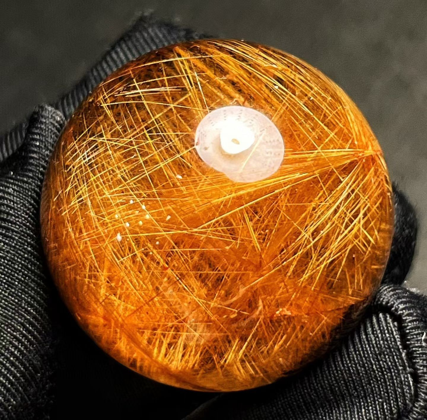 34mm Top Natural golden Rutile sphere Quartz Crystal ball Reiki Energy Healing