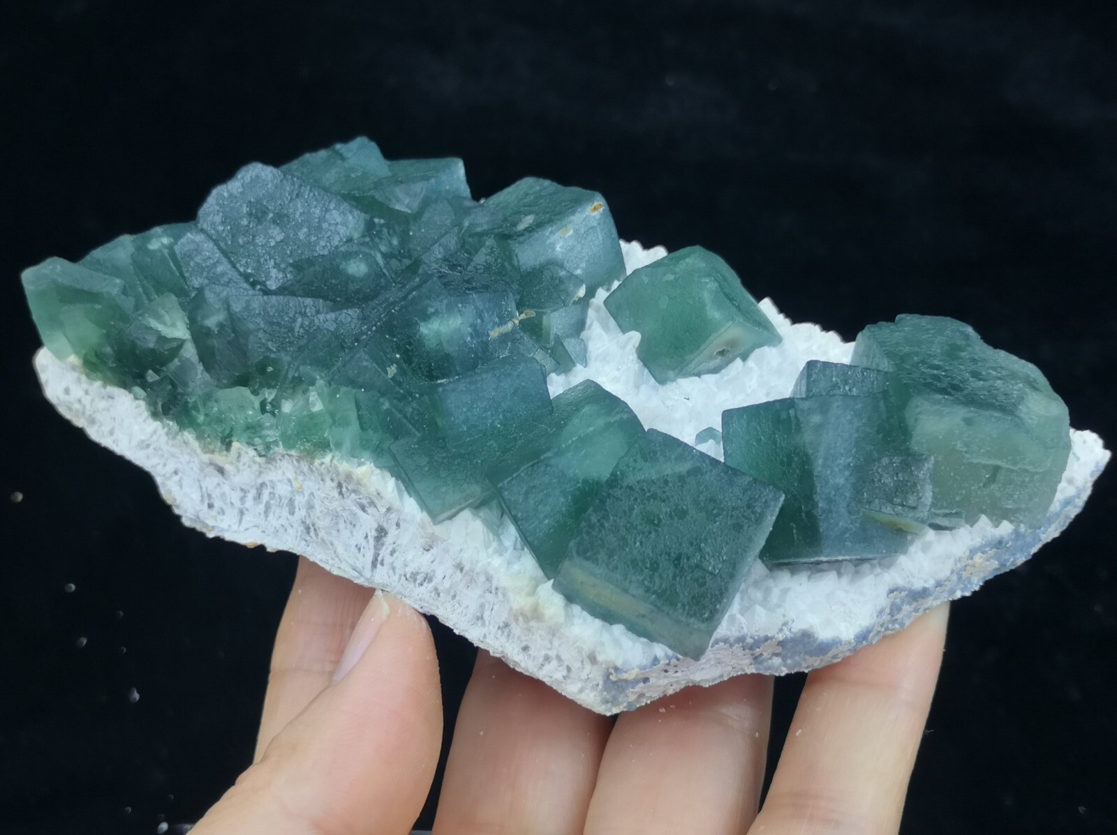 110mm Morandi-Blue Fluorite on Quartz, Natural Mineral Specimen Inner Mongolia