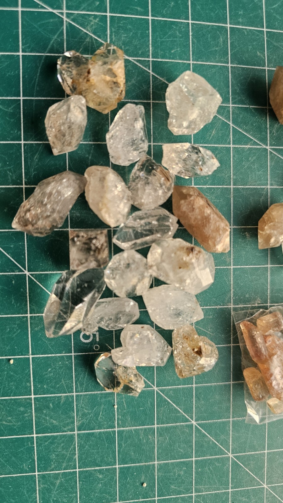 Large Lot Herkimer Diamond Quartz Double Terminated And Imperial Topaz