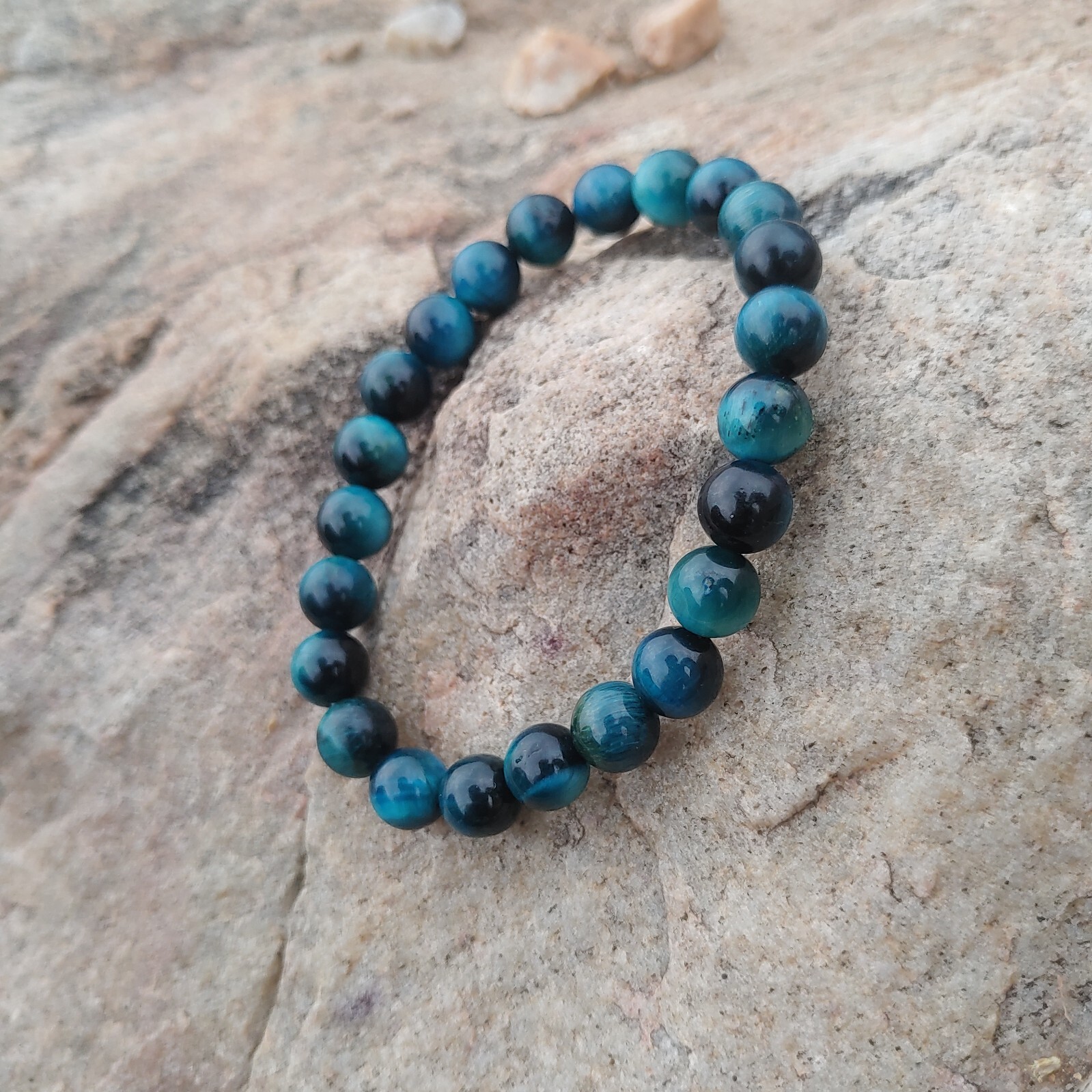 Natural Blue Tiger’s Eye Bracelet – Focus & Protection Crystal Healing Jewelry
