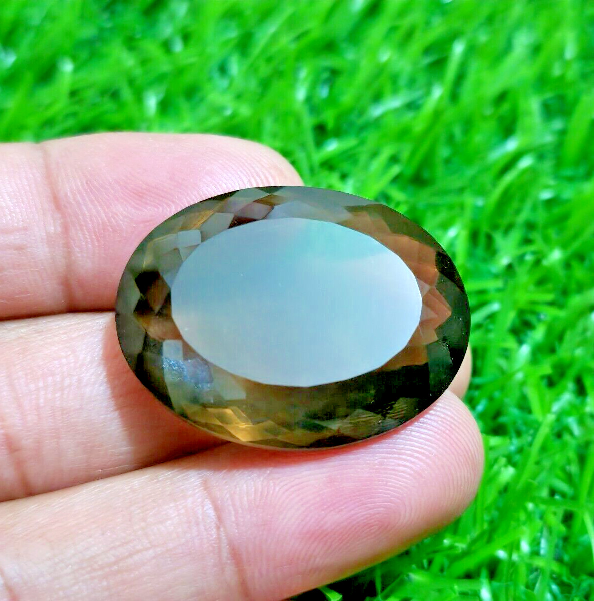 67 Crt Excellent AAA+ Smoky Quartz Faceted Oval Shape Loose Gemstone For Jewelry