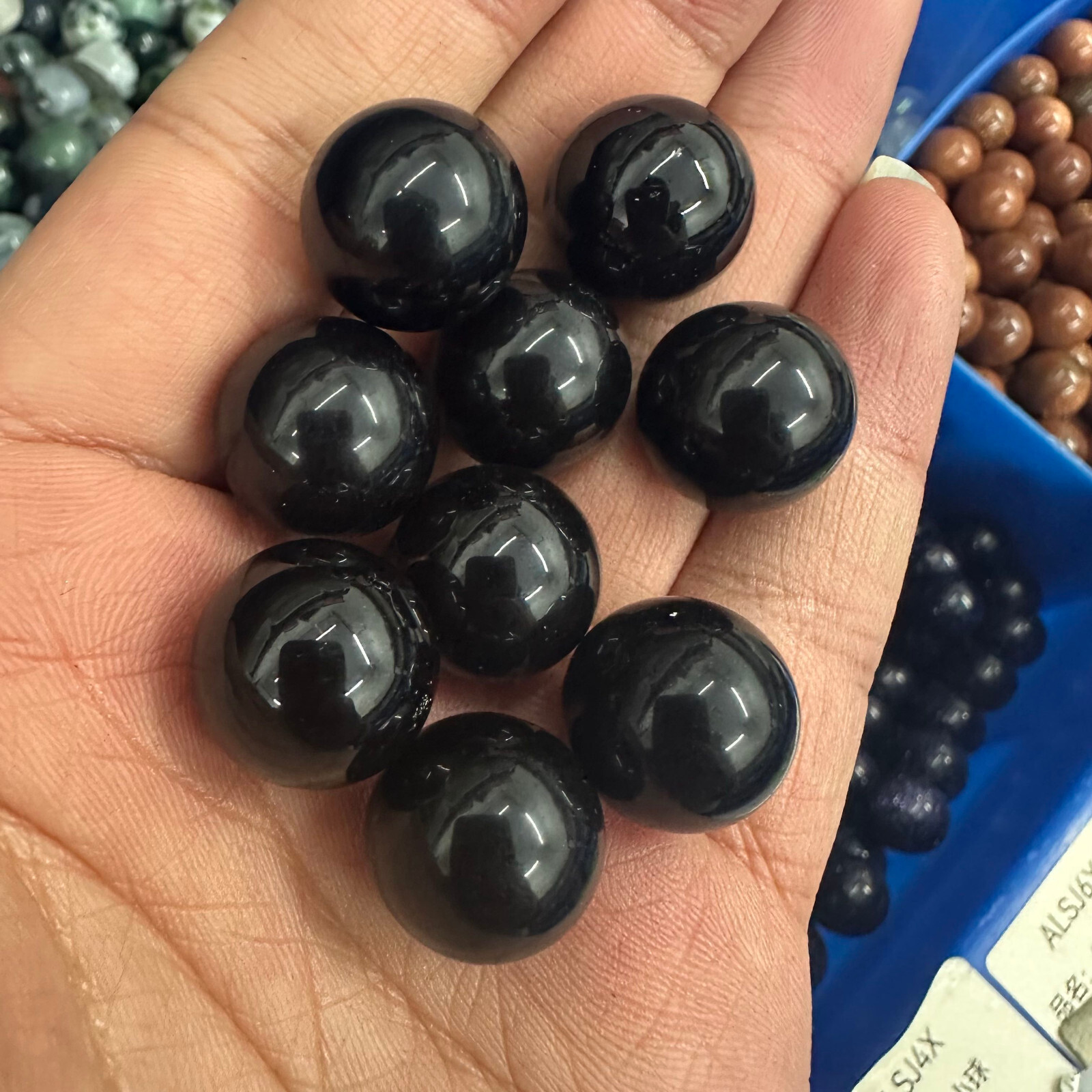 10PC Wholesale Natural Obsidian Ball Quartz Crystal Sphere Energy Healing Stone