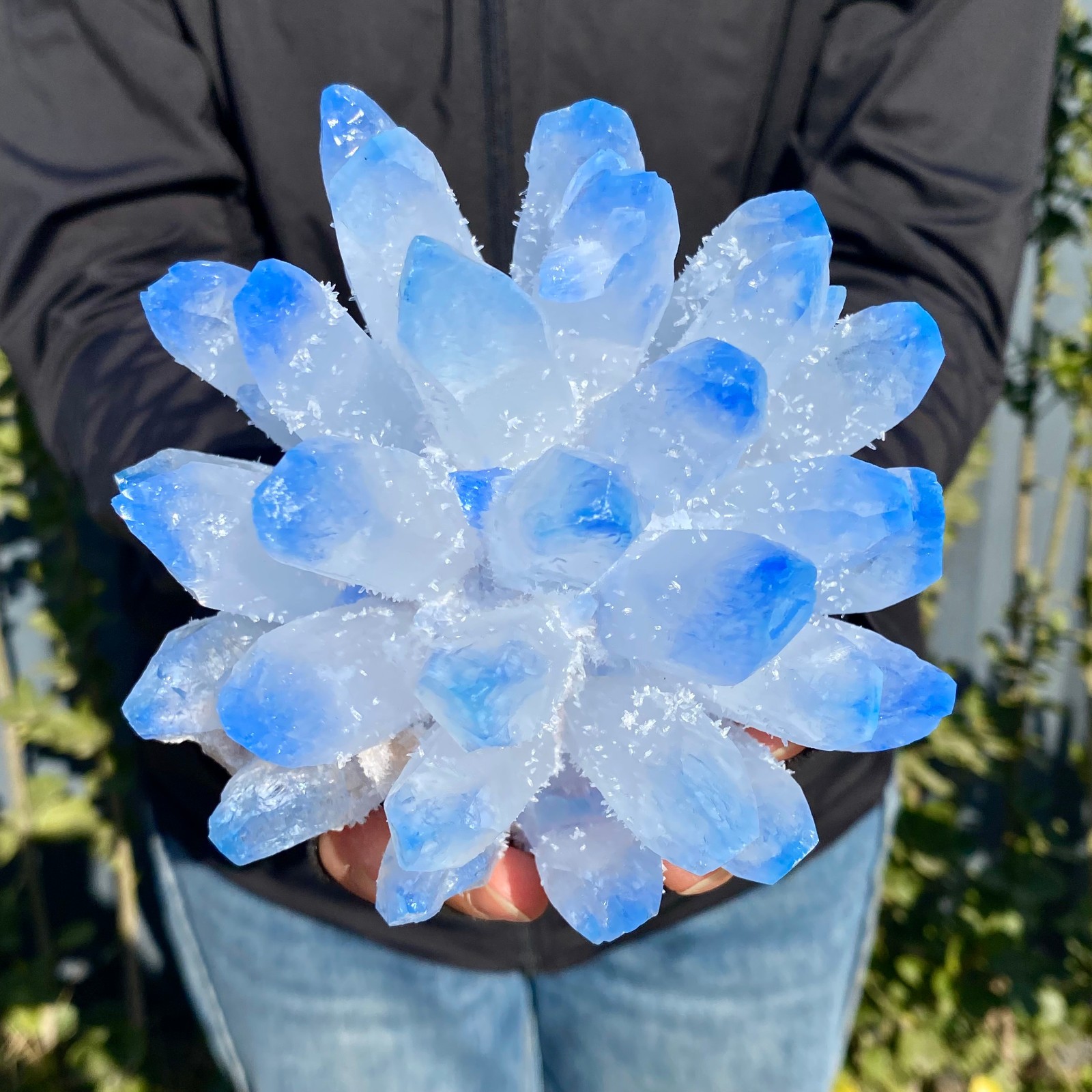 2.4LB New find blue phantom crystal quartz cluster mineral specimen healing