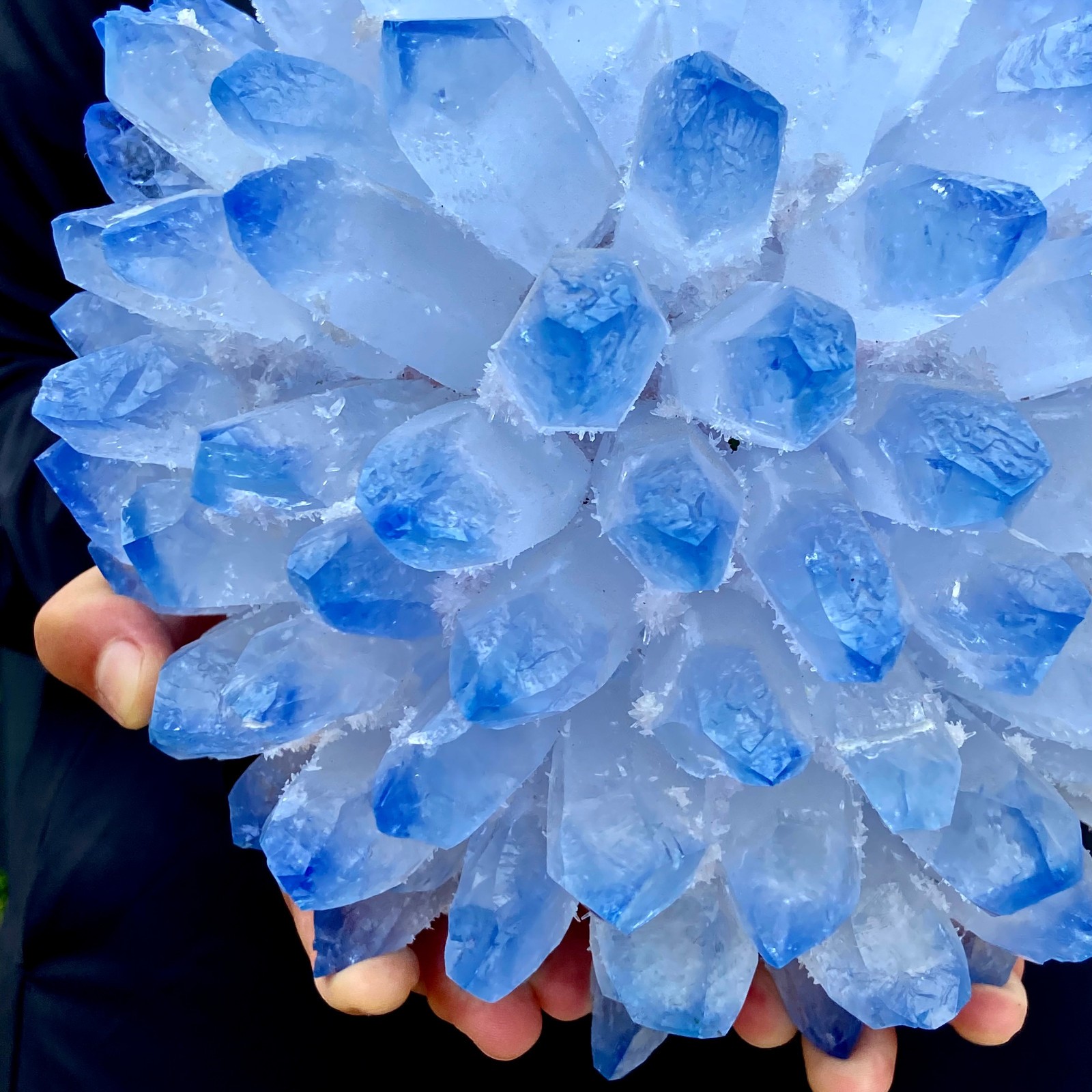 15.32LB New find sky blue phantom quartz crystal cluster mineral sample
