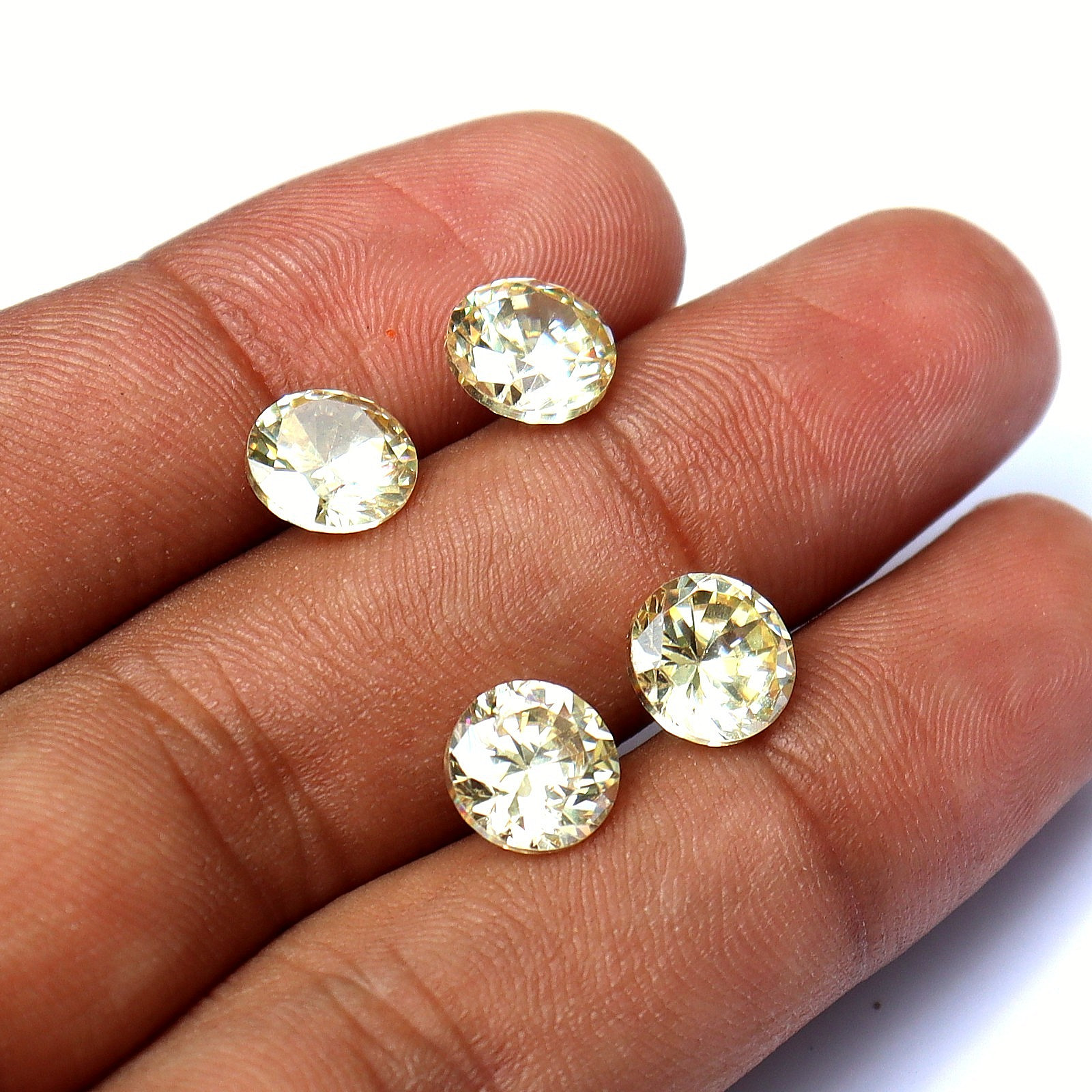 4 Pcs Round Shape Peach Zircon 16 Ct Certified Loose Gemstones