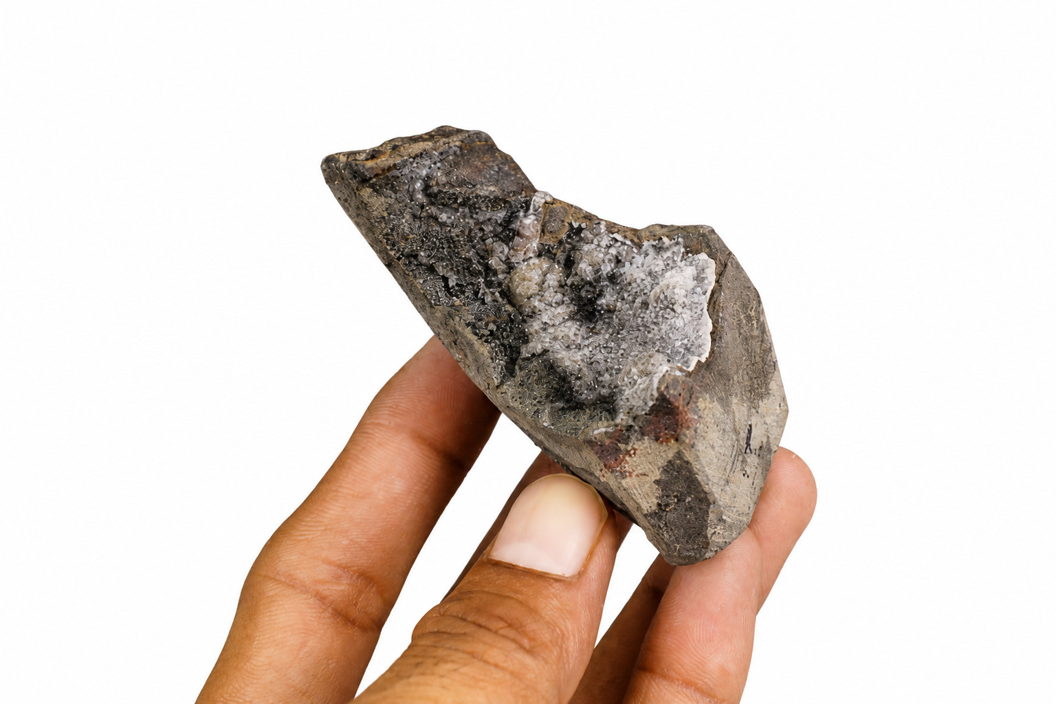 Natural chalcedony geode 90g 6x4cm Raw Crystal Specimen