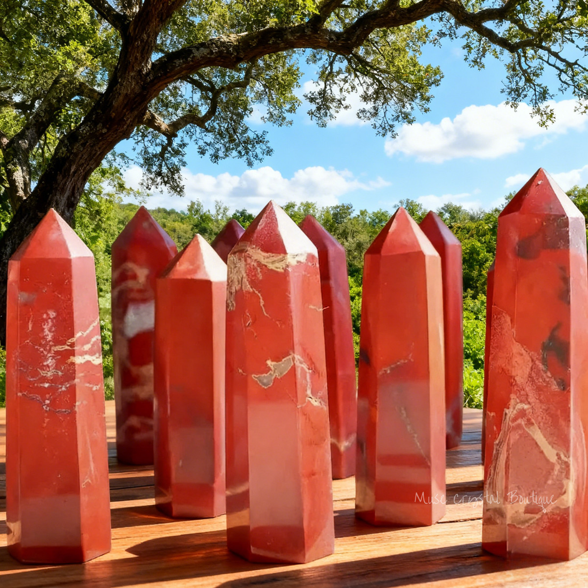 Natural Red Jasper Healing Crystal Tower Point Obelisk Mineral Specimen Gift 1PC