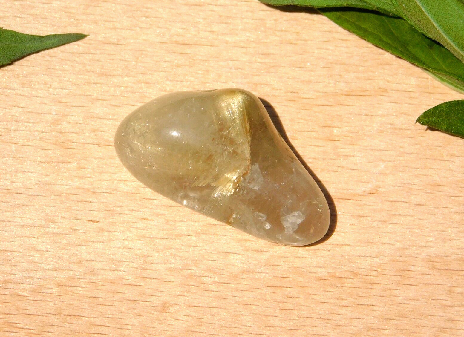 Clear Quartz Crystal with Gold Rutile Needles for Energy Healing and Meditation
