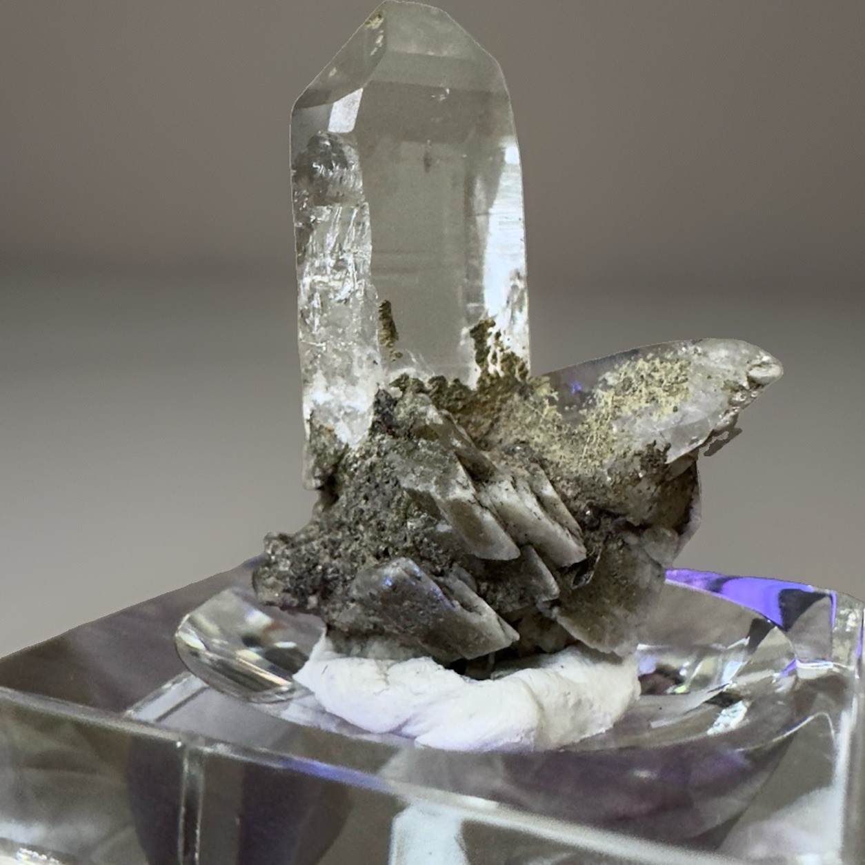 “Mountain Sentinel” Hashupi Himalayan Akashic Quartz on Feldspar & Mica Crystal