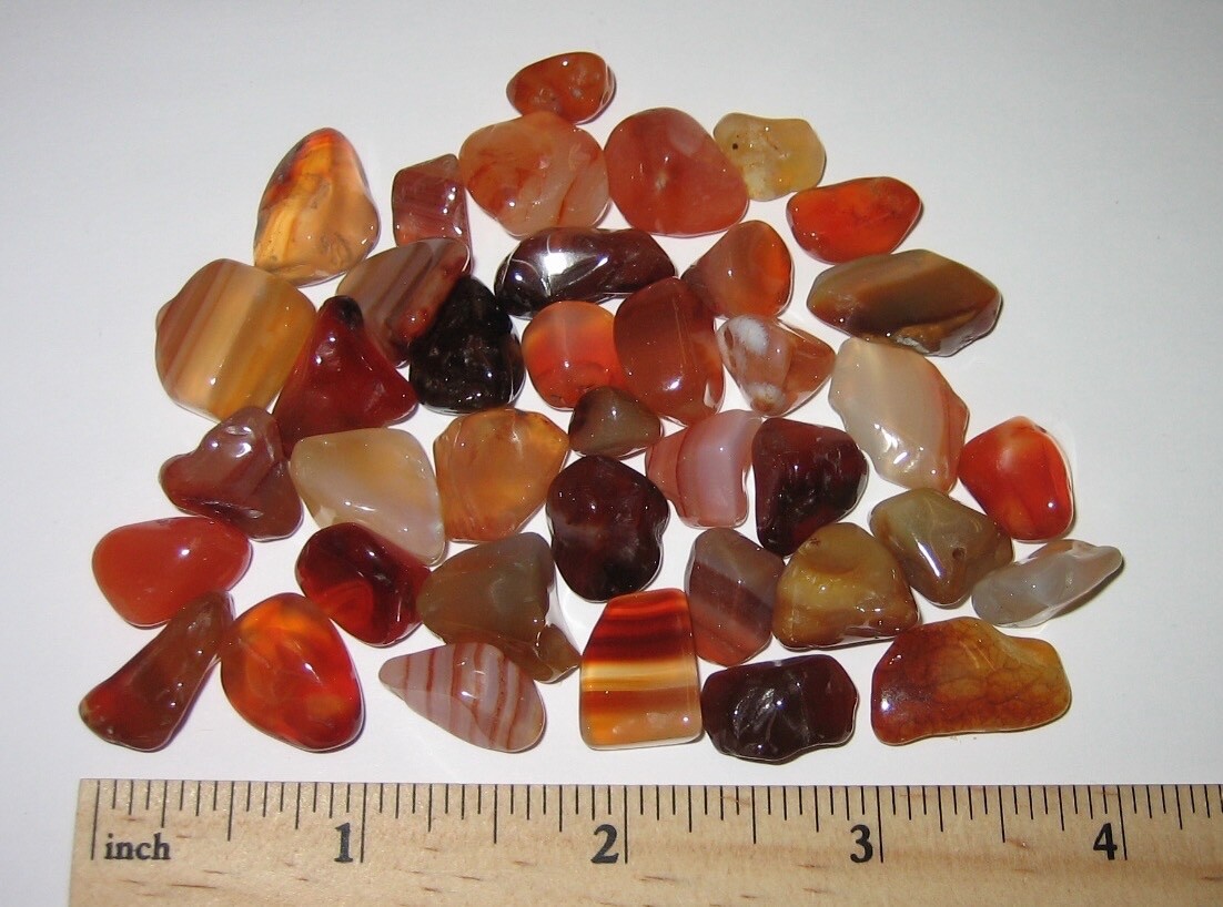39 TUMBLED POLISHED SMALL NATURAL 0.3″- 0.6″ CARNELIAN AGATE STONES 77.9grams *3