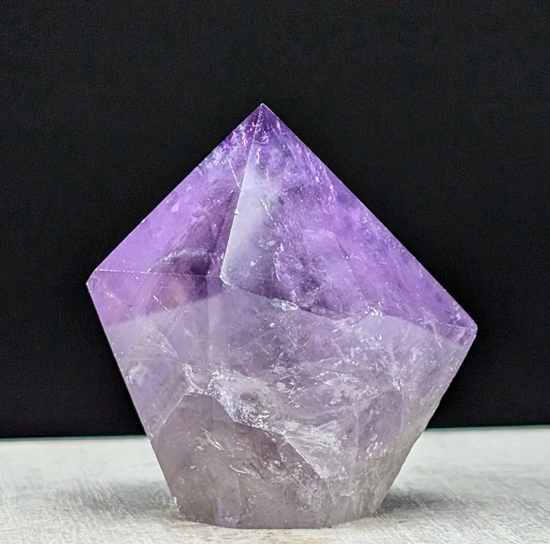 Amethyst Tower Diamond Gem Purple Crystal Gemstone Mineral Point Wand Reiki