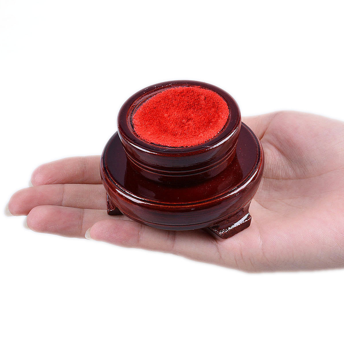 LONGWIN Red Rotable Wood Stand Holder Kit Display Pedestal for 50mm-200mm Balls