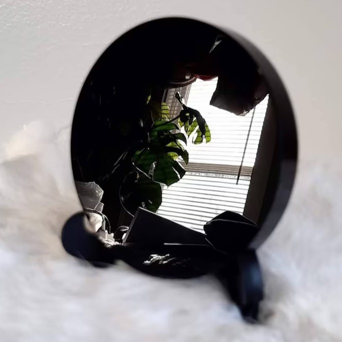 Polished Black Obsidian Crystal Scrying Mirror Healing Energy Home Decor Gift