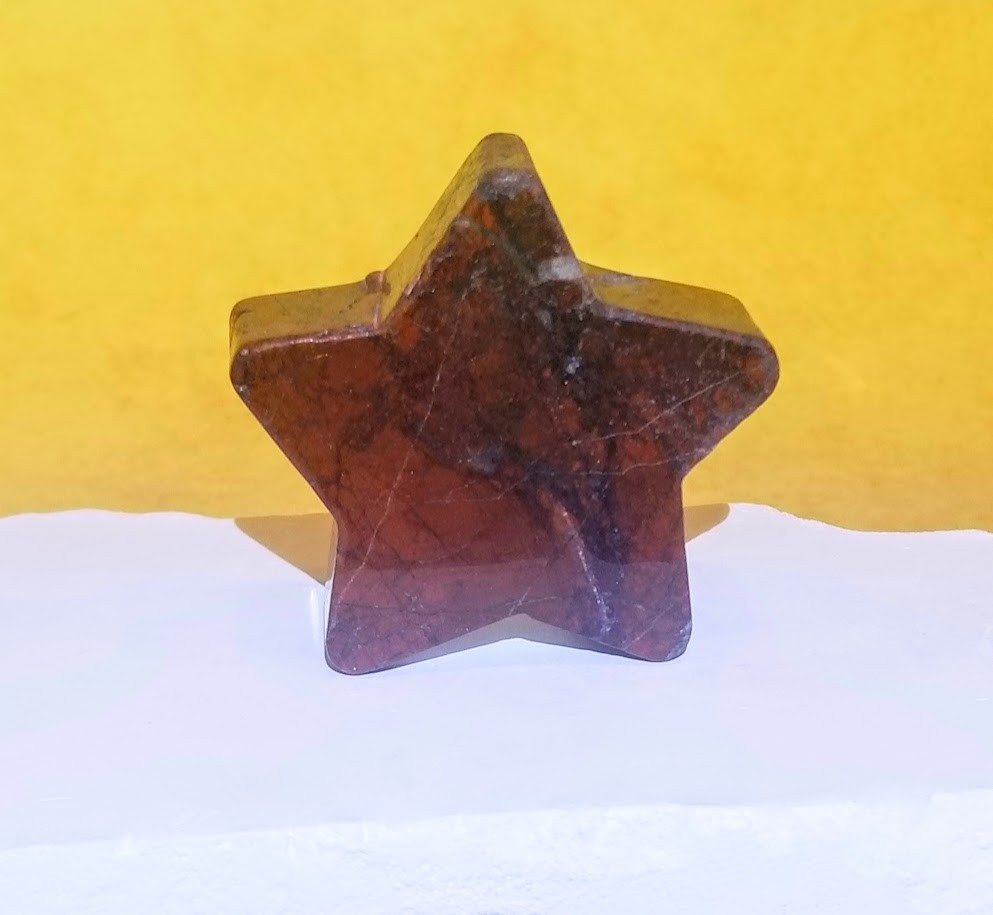 Red Jasper Handcarved/Handmade Polished Metaphysical Star Stone/Gemstone Carving