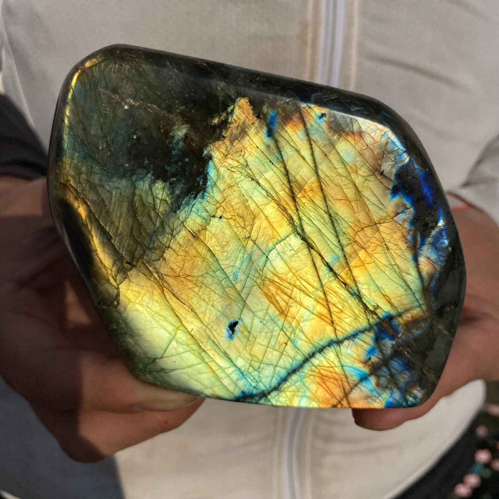 1.8lb Natural Gorgeous Labradorite Quartz Crystal Stone Specimen Healing