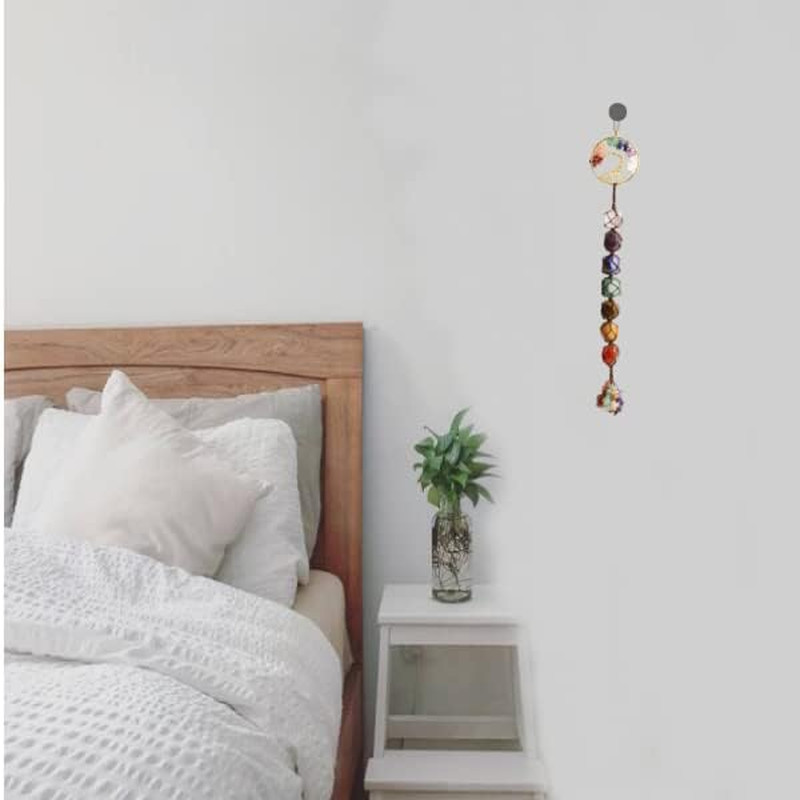 7 Chakra Stone Healing Crystal Tree of Life Wall Hanging Home Interior Decoratio