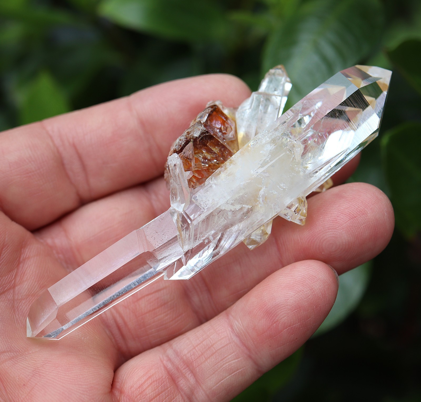 Twin Colombian Quartz Crystal Point with Double Terminated perfect tips