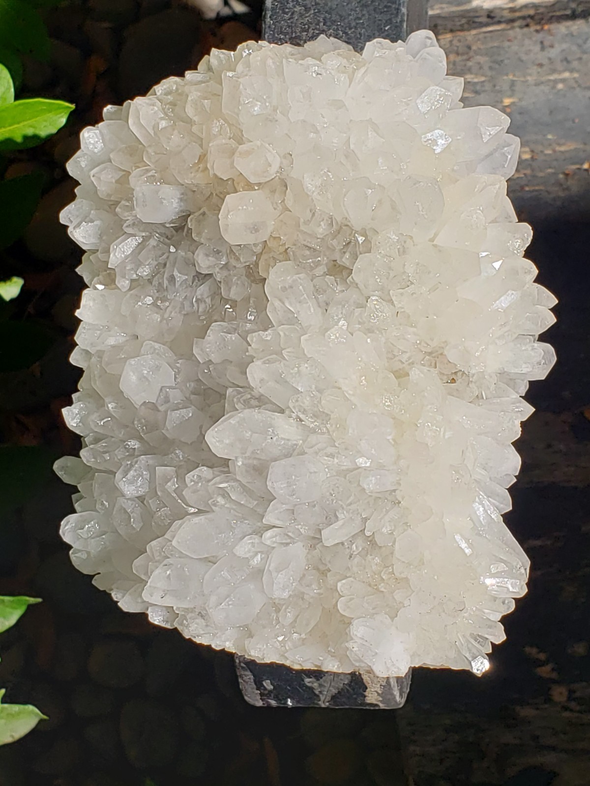 Natural White Clear Quartz Crystal Cluster Rainbow Specimen on Matrix, 1042g