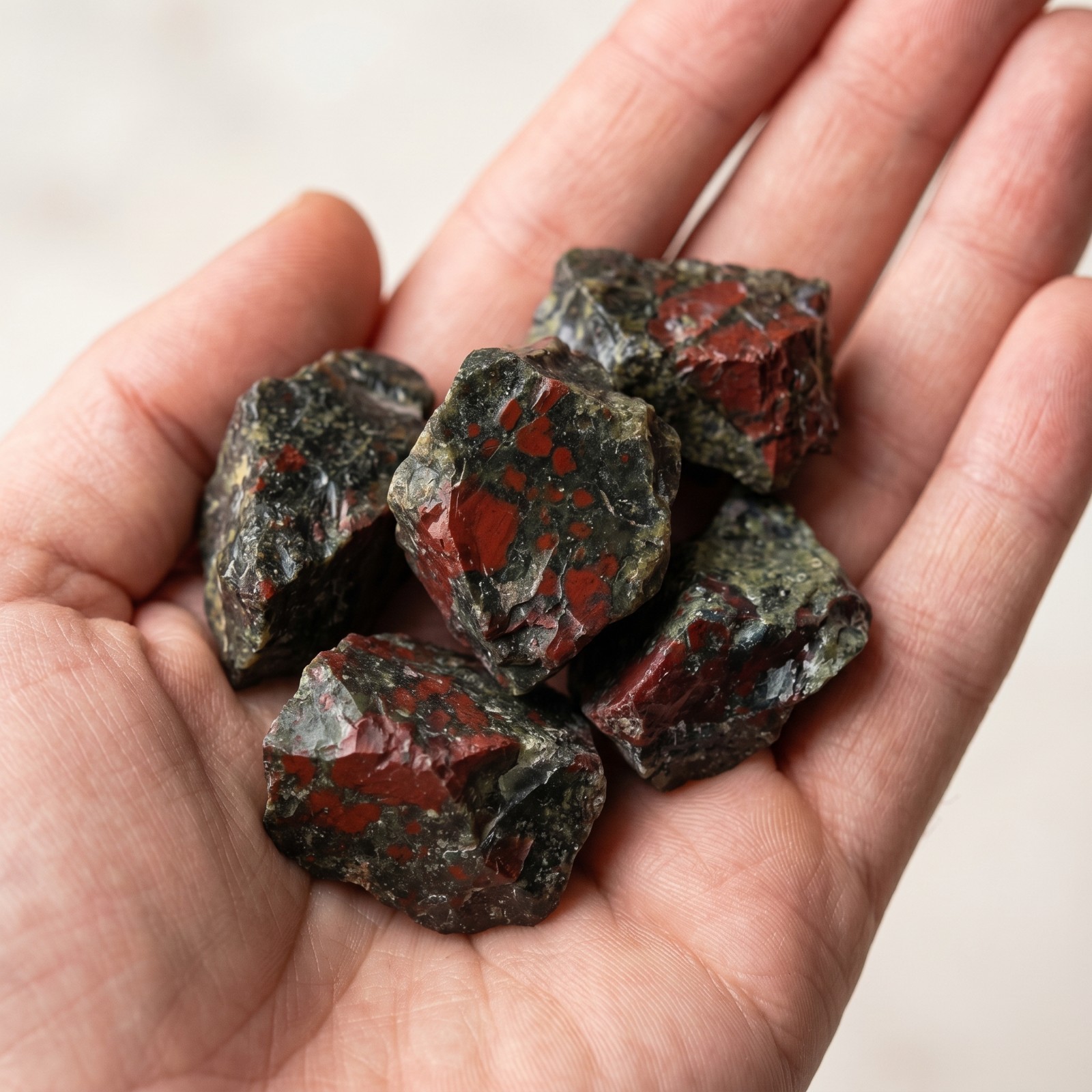 2PC Raw Natural Dragon Bloodstone Rough Stone Healing Crystal Specimen Decor