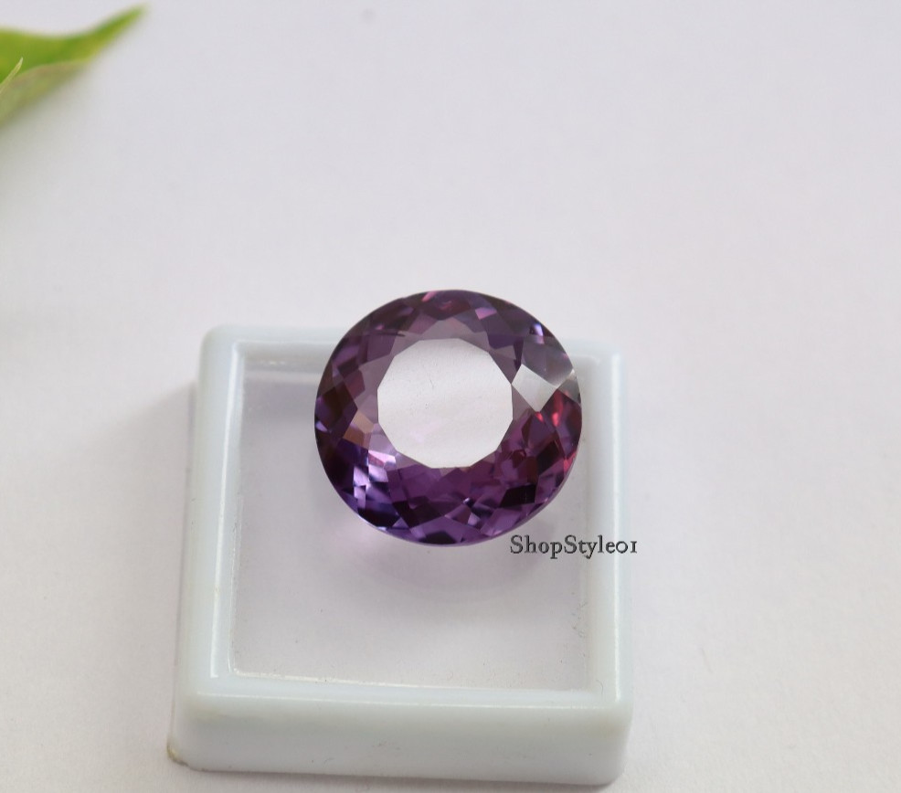 21.85 Ct Natural Alexandrite – Round Cut Loose Certified Gemstone Color Change.