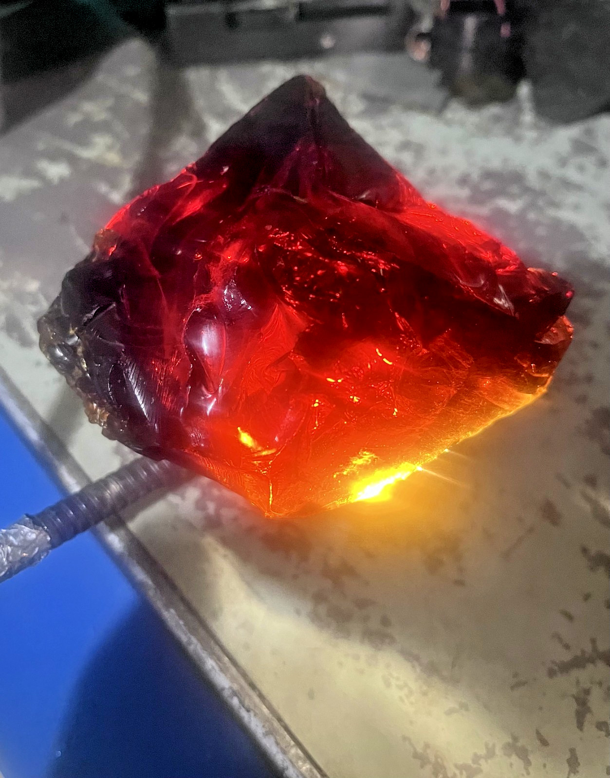 Large Natural Fire Obsidian – Deep Red Fire – 3.75” – Gifted as Glass Buttes
