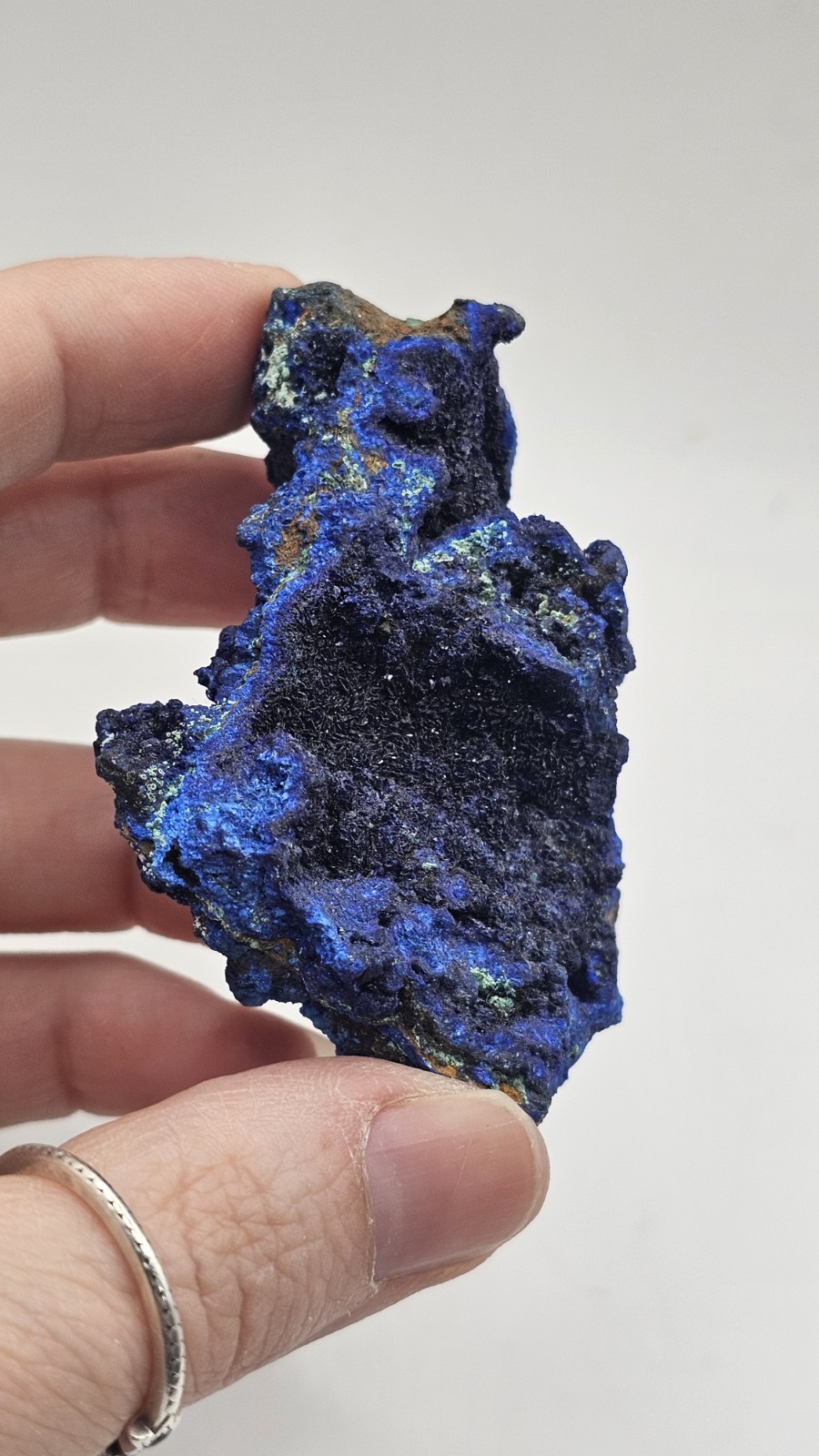Rare blue Azurite crystal Specimen Bold raw rough 62g Pakistan 6.8cm