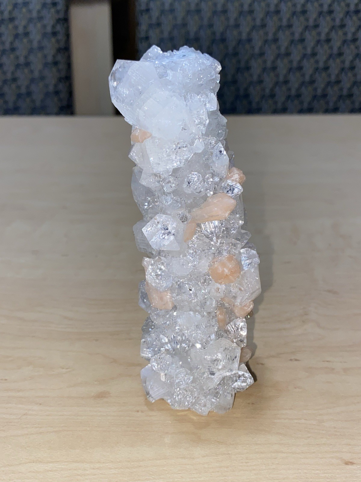 Apophyllite And peach Stilbite Stalactite, Indonesia Minerals